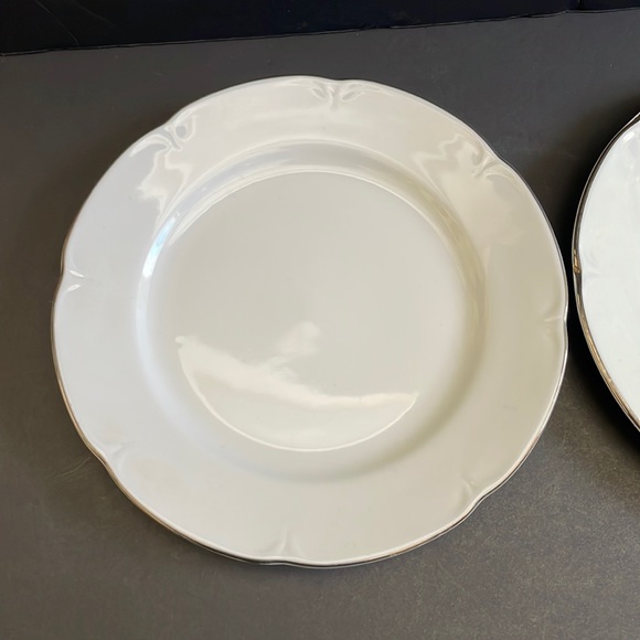 5 Jlmenau German Democratic Republic White Cake Dessert Plates Silver Rim 7.5” - Picture 7 of 15